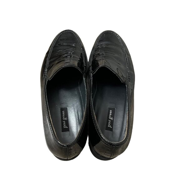 Paul Green Black Ariana Patent Leather Lug Sole Slip On Loafer Shoes Size 6 - Picture 7 of 8